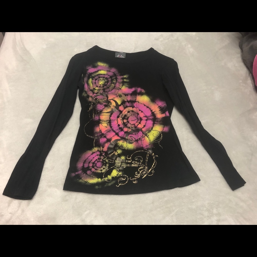 Black Graphic Long Sleeve